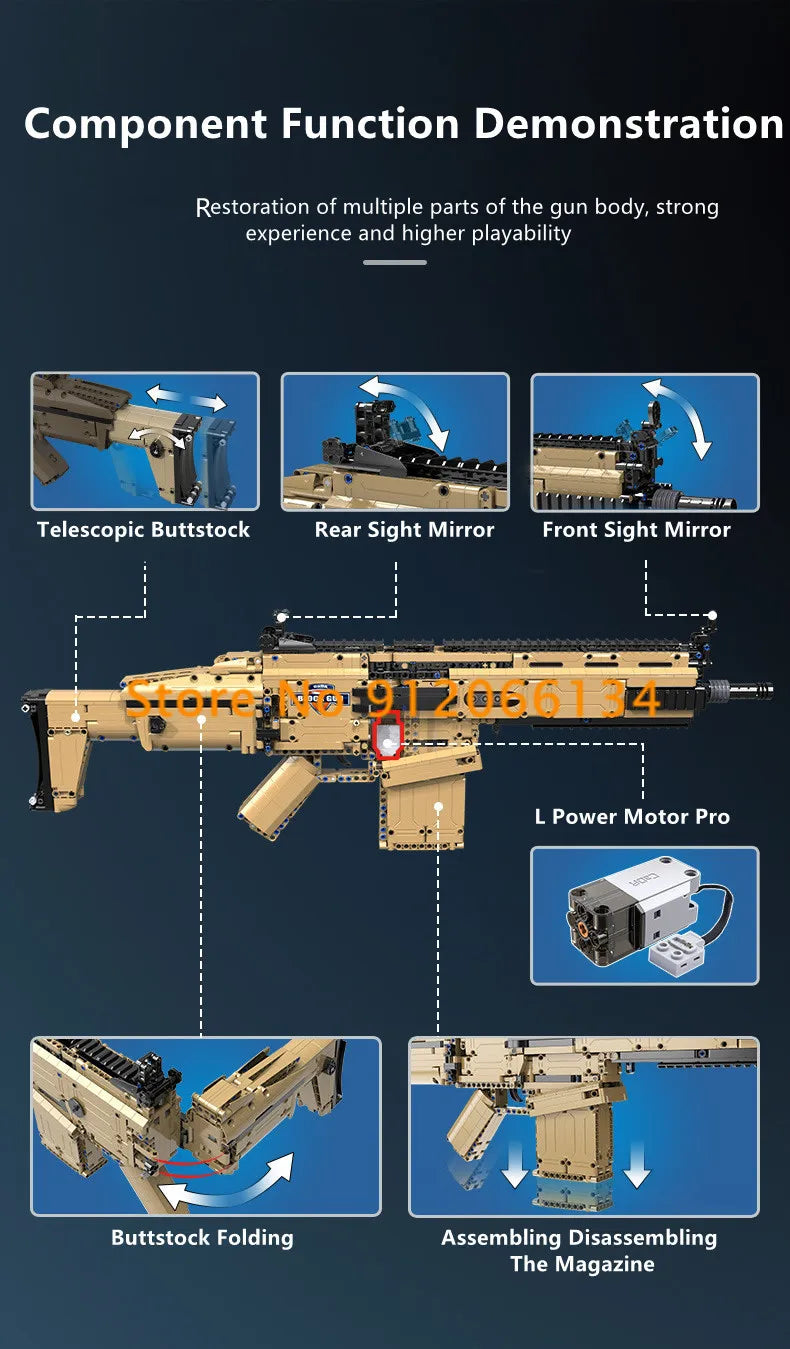 Rifle 76CM Military Function Toys Gun