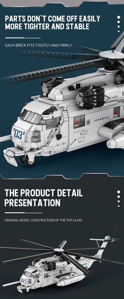 CH-53E Transport Helicopter Building Blocks Army