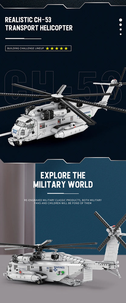 CH-53E Transport Helicopter Building Blocks Army