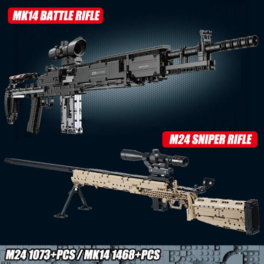 Military Gun MK14 Battle Rifle Army M24 Sniper Rifle