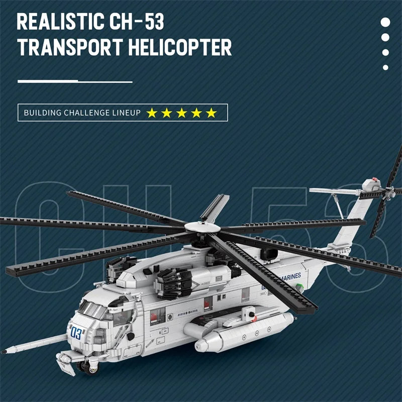 CH-53E Transport Helicopter Building Blocks Army