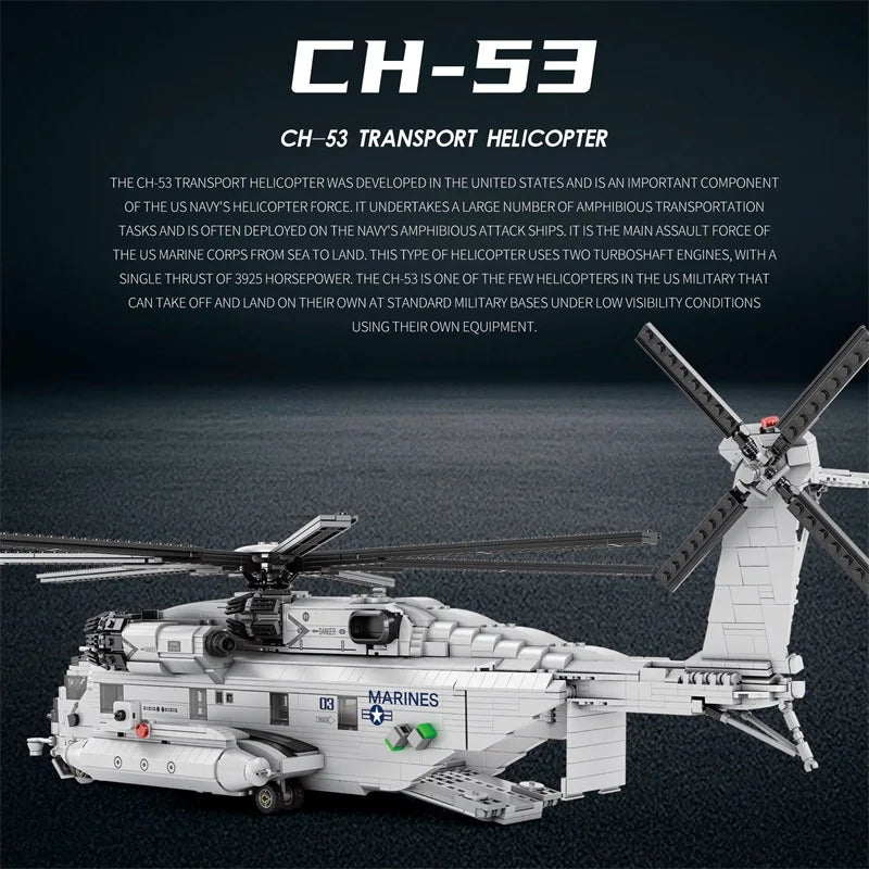 CH-53E Transport Helicopter Building Blocks Army