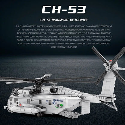 CH-53E Transport Helicopter Building Blocks Army